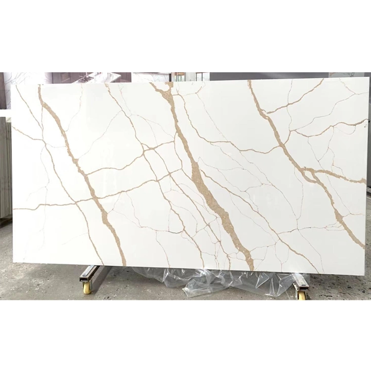 Prefab Marble Quartz Kitchen Bench Top Bathroom Calacatta Gold White Quartz Stone Countertops Slabs